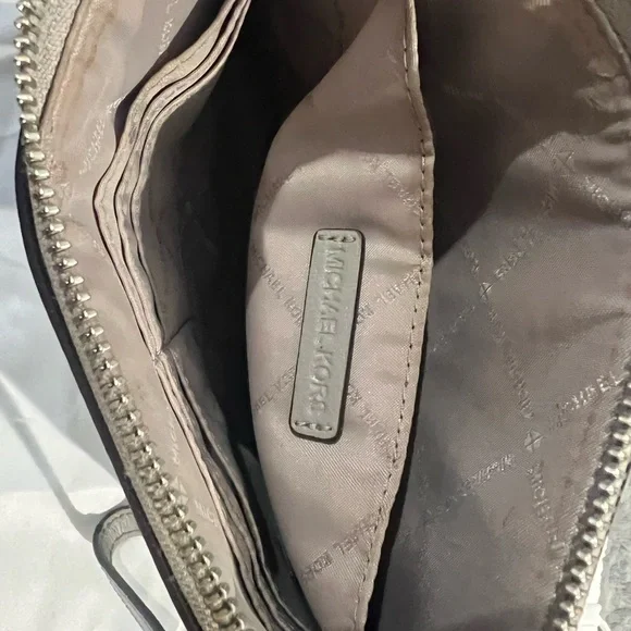 Michael Kors Gray Studded Leather Wristlet Clutch - Picture 4 of 4